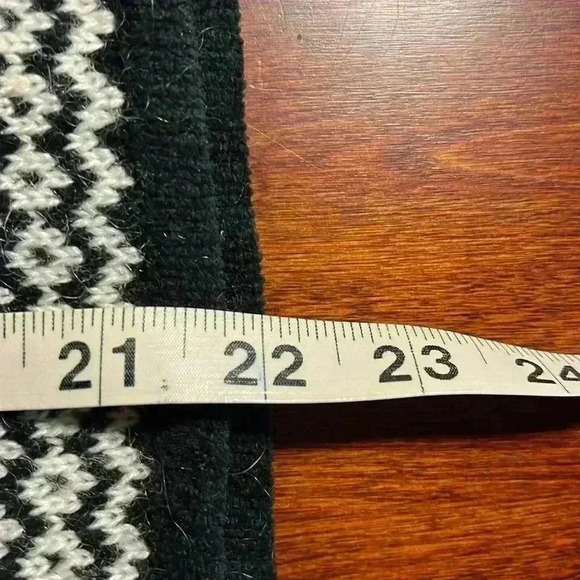 Jones New York Womens Cardigan Black/Cream L Y2K Vintage Fair Isle Zip Front EUC - Picture 12 of 15